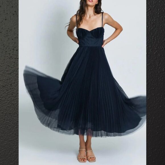 Hutch Amara 12 NEW Navy Tulle MIDI corset Dress (V1) Reg. $348 - Picture 13 of 13